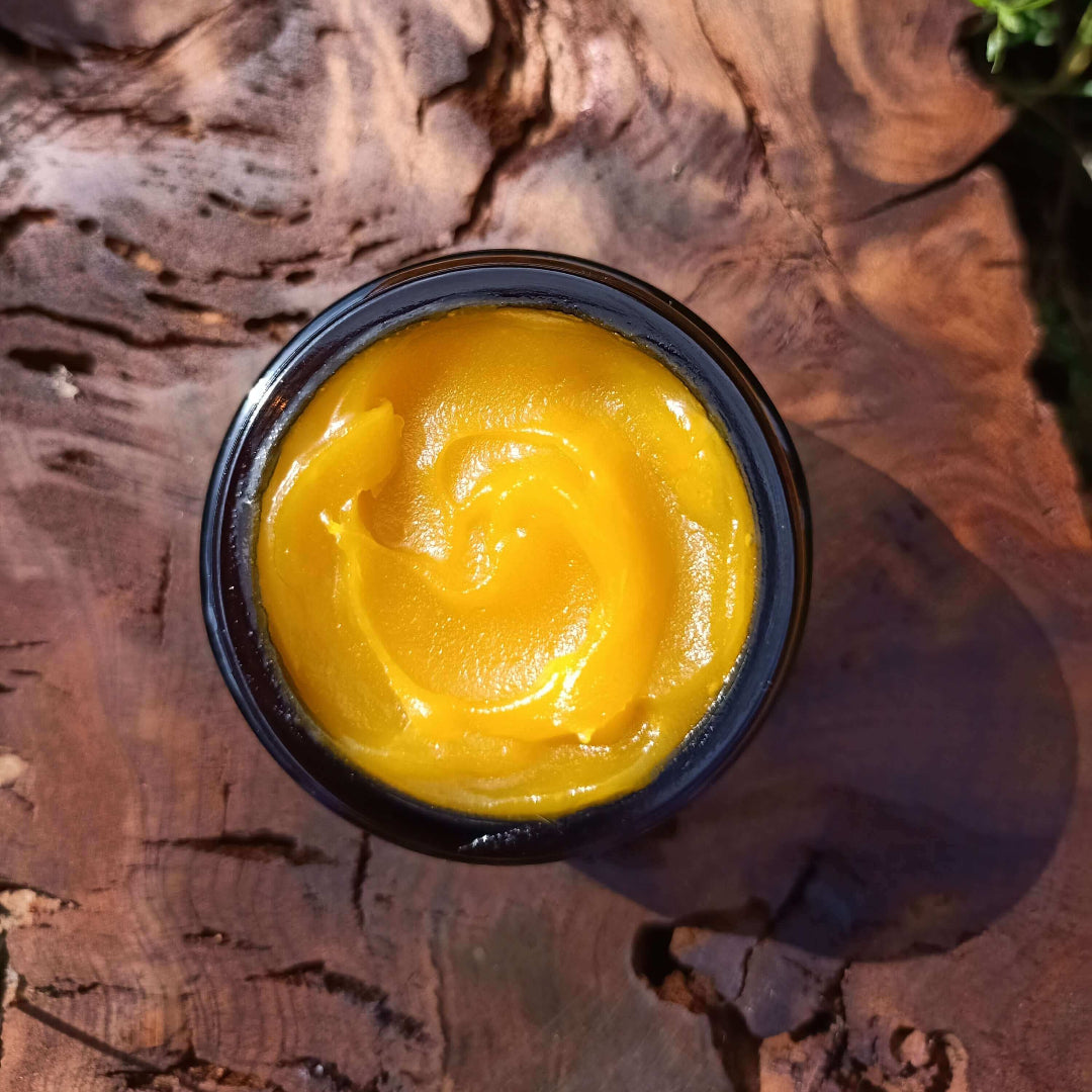 Antioxidant balm shot on kauri board